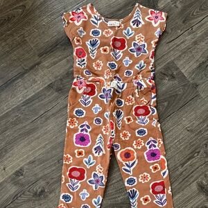 Dot Dot Smile Floral Girls Jumper with Red and Blue Accents